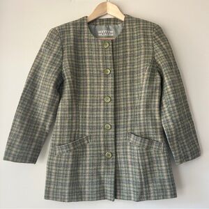 Vintage Green Plaid Blazer